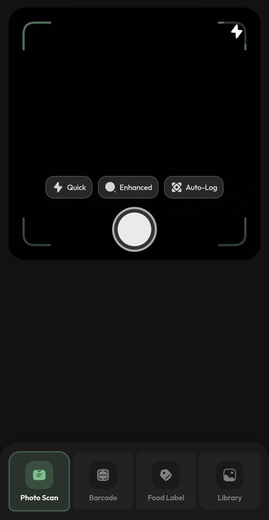 Ohga food analysis capture screen.